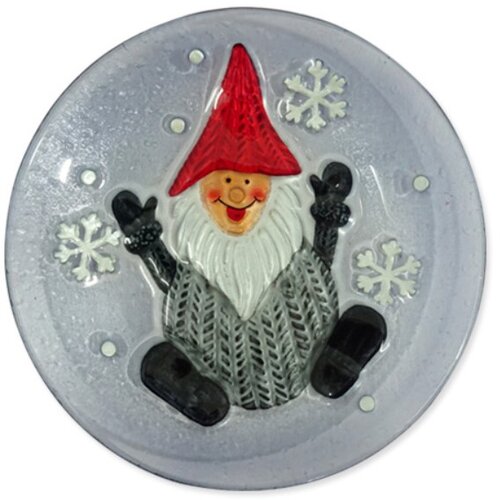 Olimp Sport Novogodšnja dekoracija okrugli stakleni tanjir deda Mraz Tingle Cene