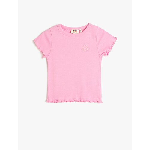 Koton T-shirt Donna Maniche Corte Girocollo - Colore Ecru, Taglia XS, Cotone, Lavabile In Lavatrice, Basic