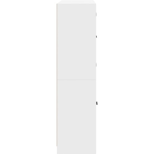  Regal za knjige s vratima bijeli 136 x 37 x 142 cm drveni Slike