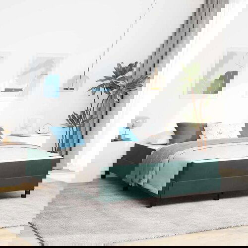  Boxspring krevet s madracem Tamnozelena 160 x 200 cm Baršun Cene