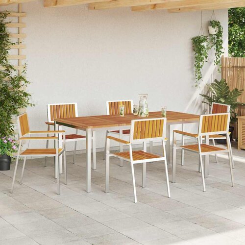  Vrtna stolica 6 pcs Smeđa 56 x 54,5 x 87 cm Čvrsto drvo akacije Slike