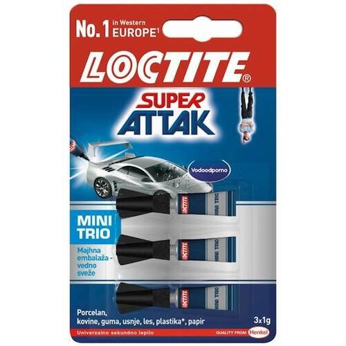 Loctite Sekundno lepilo Henkel Super Attak Mini Trio (3 x 1 g, sekundno lepilo s čopičem) Cene