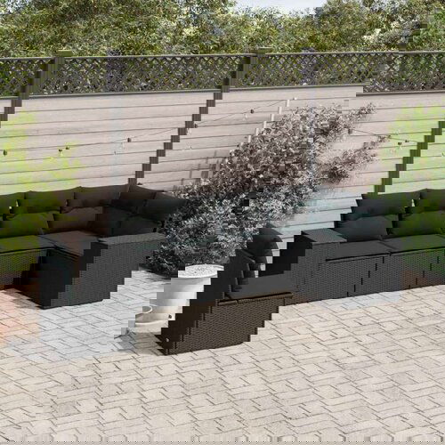  6-dijelni set vrtnih sofa s jastucima crni od poliratana Cijene