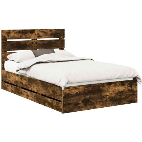  Okvir za krevet s ladicama Dimljeni hrast 120 x 190 cm - Dimljeni hrast 120 x 190 cm Slike