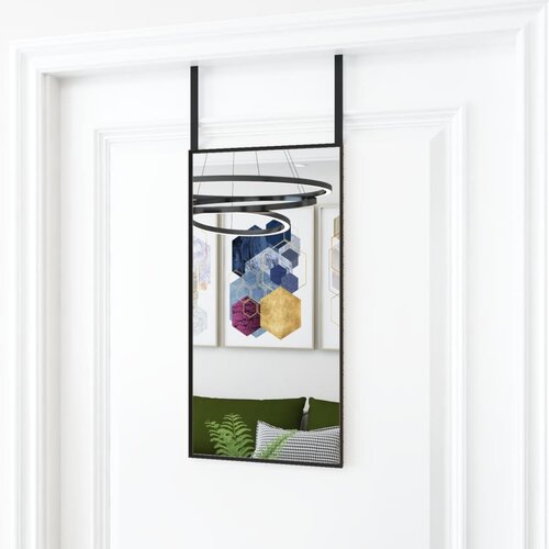 vidaXL Ogledalo za vrata crno 30 x 60 cm od stakla i aluminija Cijene