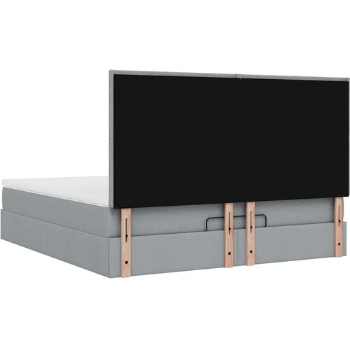 VidaXL Otomanski krevet s madracem&amp;amp;LED svijetlosivi 180x200cm tkanine Slike