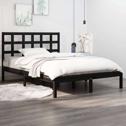  Posteljni okvir črn iz trdnega lesa 140x190 cm, (20648541) Slike