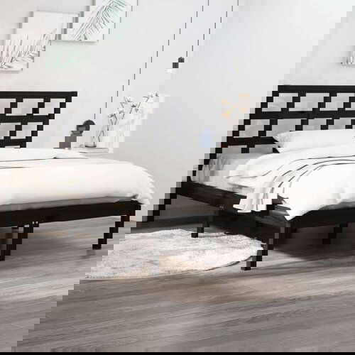  Za krevet od masivnog drva crni 140 x 190 cm Slike
