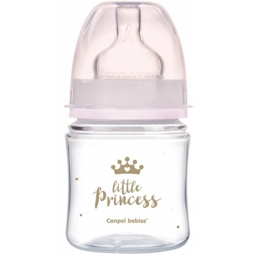 Canpol baby flašica 120ml široki vrat, pp - royal baby - pink Slike