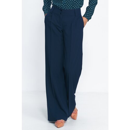 Nife Woman's Pants SD81 Navy Blue Slike