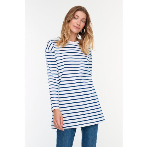 Trendyol Blue Striped Knitted Tunic Slike