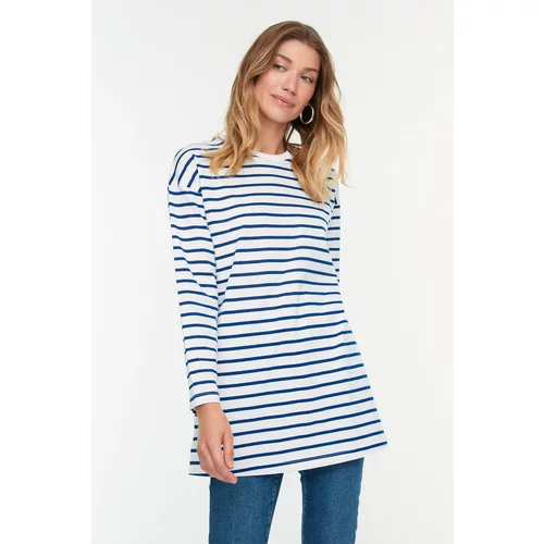 Trendyol Blue Striped Knitted Tunic