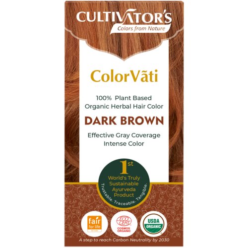 CULTIVATOR&amp;#039;S ColorV&amp;atilde;ti Organska zeli&amp;scaron;čna barva za lase - 08 temno rjava - 100 g Slike