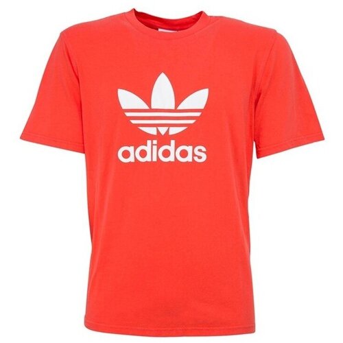 Adidas Majice s kratkimi rokavi Trefoi Rdeča Cene