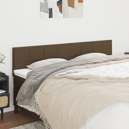 The Living Store posteljno vzglavje 2 kosa temno rjavo 90x5x78/88 cm blago - vzglavje, (21438165) Slike