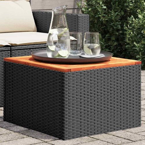  Vrtni stol crni 55x55x37 cm poli ratan i akacija Cijene