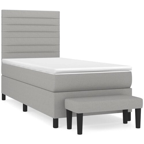 Maison Chic Box spring postelja - Vzmetna postelja z vzmetnico svetlo siva 90x190 cm blago SL497, (21909950) Cene