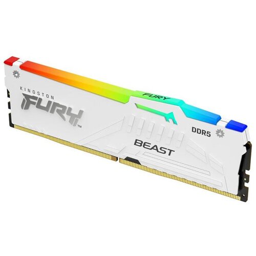 Kingston memorija dimm DDR5 64GB (2x32GB kit) 6000MT/s KF560C36WBEAK2-64 fury beast rgb white expo Slike