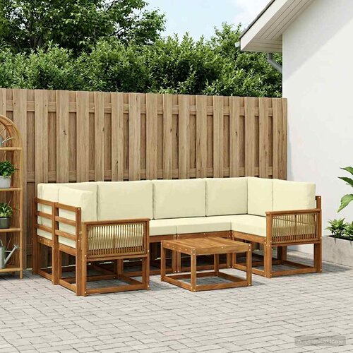  Set vanjskih sofa 7 pcs Prirodna i krem Poliester Cene