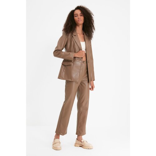 Trendyol Mink Straight Cut Trousers Slike