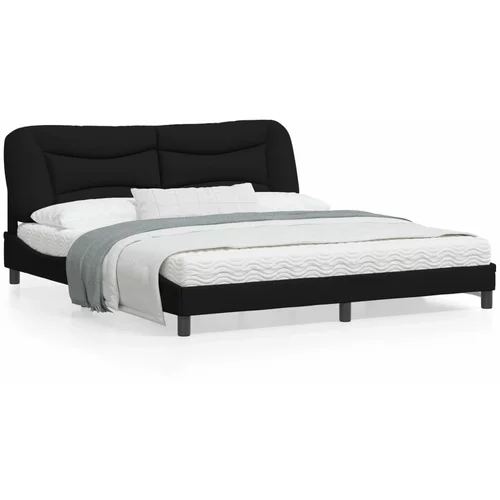 vidaXL Okvir za krevet s uzglavljem crni 180 x 200 cm od tkanine