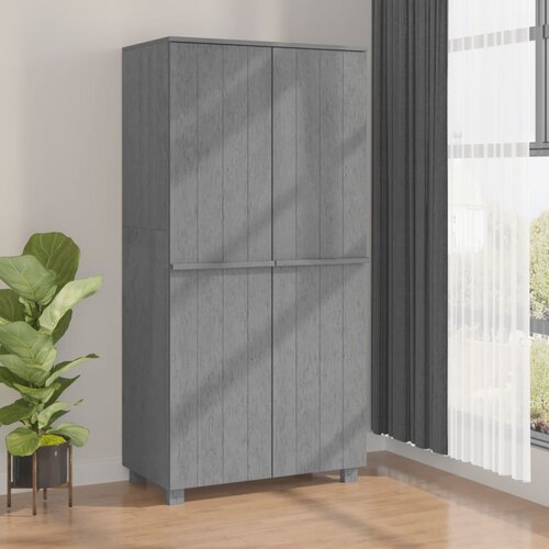 vidaXL garderobna omara temno siva 89x50x180 cm trdna borovina Cene