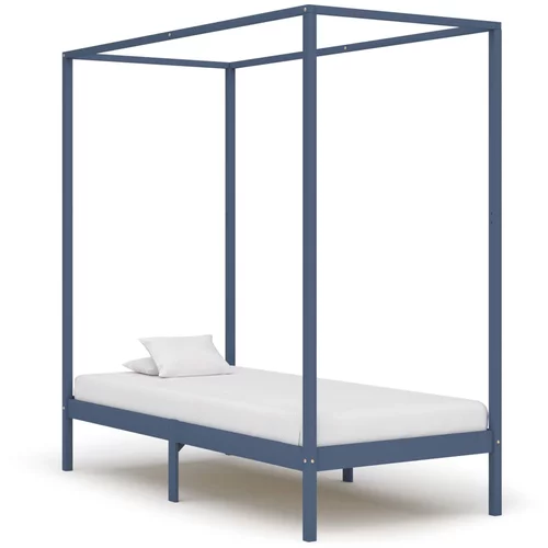  za krevet s baldahinom od borovine sivi 100 x 200 cm
