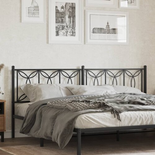 vidaXL Metalno uzglavlje crno 193 cm Cijene