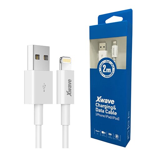 X Wave usb iphone 2M 3A,lightning,PVC beli Slike