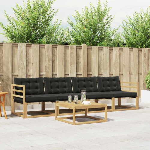  Set vanjskih sofa 5 pcs Bijela i crna 79 x 79 x 37 cm Cene