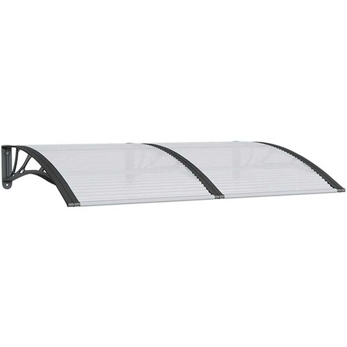  Nadstre&amp;scaron;nica za vrata crna 150 x 100 cm polikarbonatna Slike