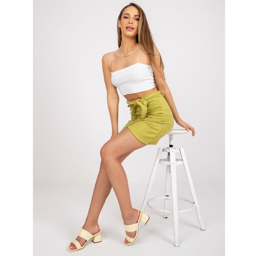 Fashion Hunters Light green mini skirt with ruffles from Vercelli Slike