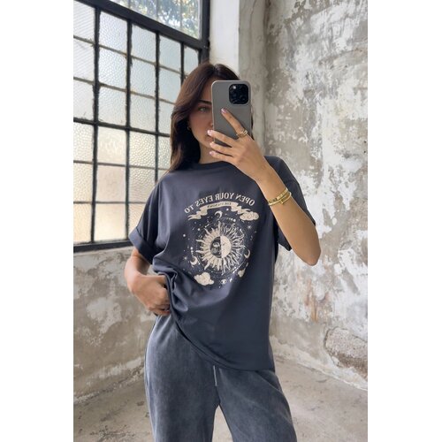 TRENDYOLMILLA Ženska majica TWOSS25TS00148, Antracit Slike