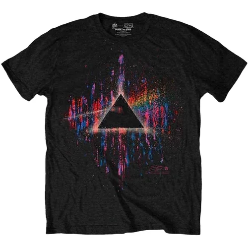 Pink Floyd Majica Dark Side of the Moon Pink Splatter Unisex Black S