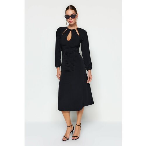 Trendyol Elegant Evening Dress with Black Accessories Slike