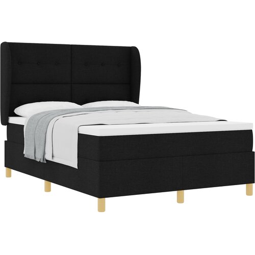 VidaXL Box Spring Postelja z Vzmetnico Črna 160x200 cm Tkanina, (22052867) Slike