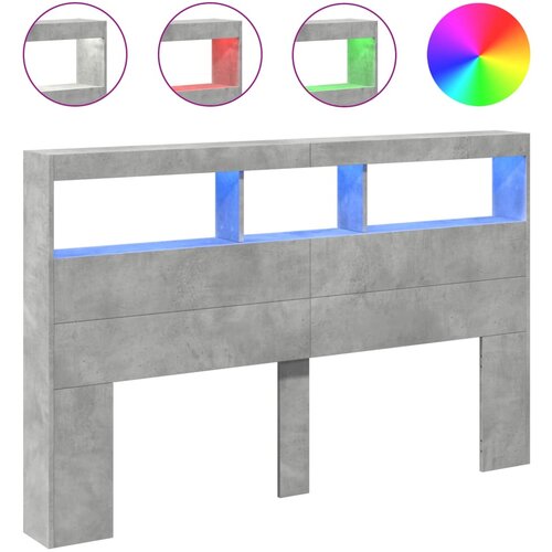 Maison Chic posteljno vzglavje - vzglavna omarica - nočna omarica led betonsko siva 160x17x102 cm, (21705469) Slike