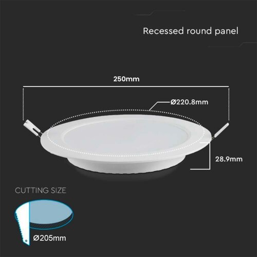  led ugradna stropna svetiljka LED/18W/230V prečnika 22 cm 6500K bela Slike
