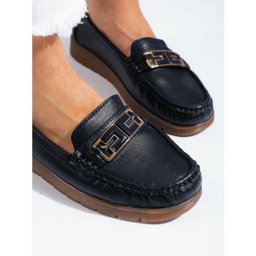 Shelvt Women's navy blue loafers Slike