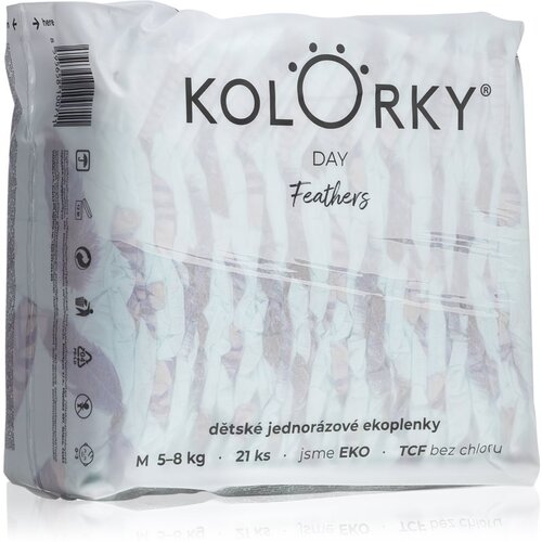 Kolorky Day Feathers ekološke plenice za enkratno uporabo velikost M 5-8 Kg 21 kos Cene
