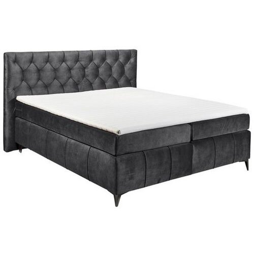 MID.YOU POSTELJA BOXSPRING 180 cm x 200 cm , tekstil, leseni material antracit Cene