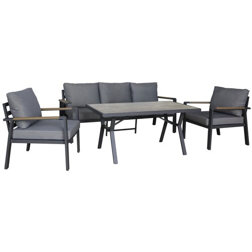 Rojaplast Temno siv kovinski vrtni fotelj Sibiu Duo &amp;ndash; Slike