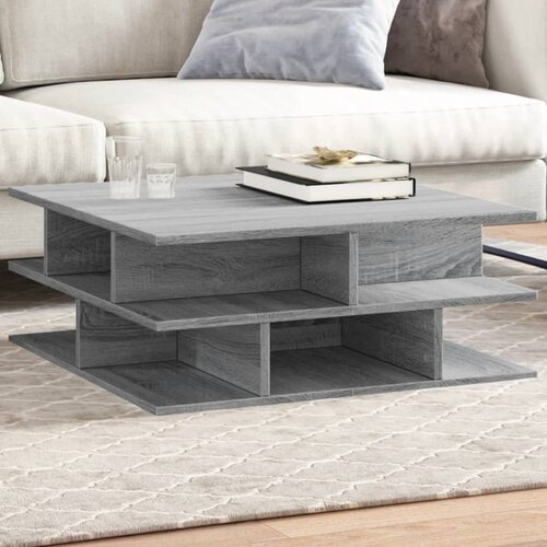 vidaXL Stolić za kavu boja sivog hrasta 70x70x29 cm konstruirano drvo Cijene