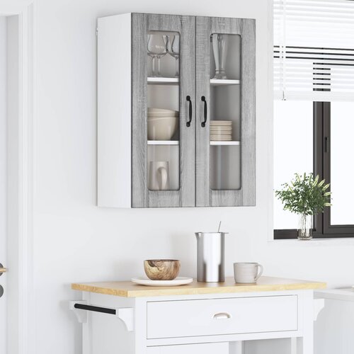  Zidni stakleni ormarić Lucca Siva sonoma 60 x 31 x 80 cm Slike