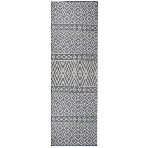 vidaXL Vanjski tepih ravnog tkanja 80 x 250 cm plave pruge