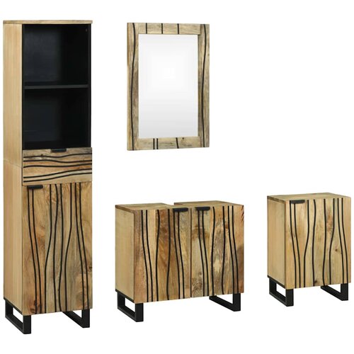  Set namje&scaron;taja za kupaonicu Zidne 4 pcs Smeđa Konstruirano drvo Cijene
