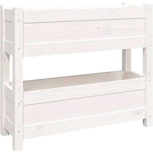 Maison Chic Visoka greda - Greda - Cvetlični Lonec bela 77x25x66 cm trdna borovina, (21788859) Slike