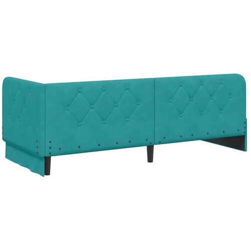 VidaXL kutni okvir kreveta s uzglavljem tirkizna 80 x 200 cm bar&amp;scaron;un Slike