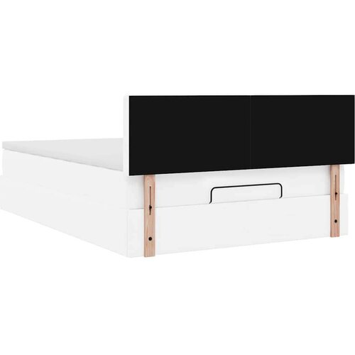VidaXL otomanski okvir kreveta s madraca bijela 140x200cm umjetna koža Slike