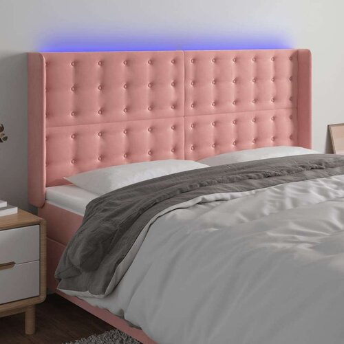  LED uzglavlje ružičasto 183x16x118/128 cm baršunasto Cijene